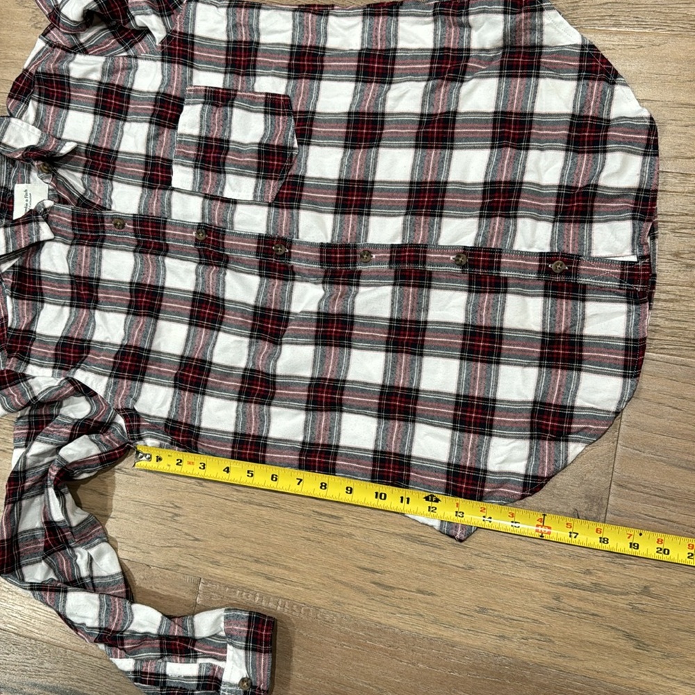 Abercrombie & Fitch Soft A&F Flannel Collection Plaid Dress Lounge Shirt… - Picture 5 of 6